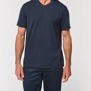 Ecologisch antibacterieel heren-T-shirt met V-hals