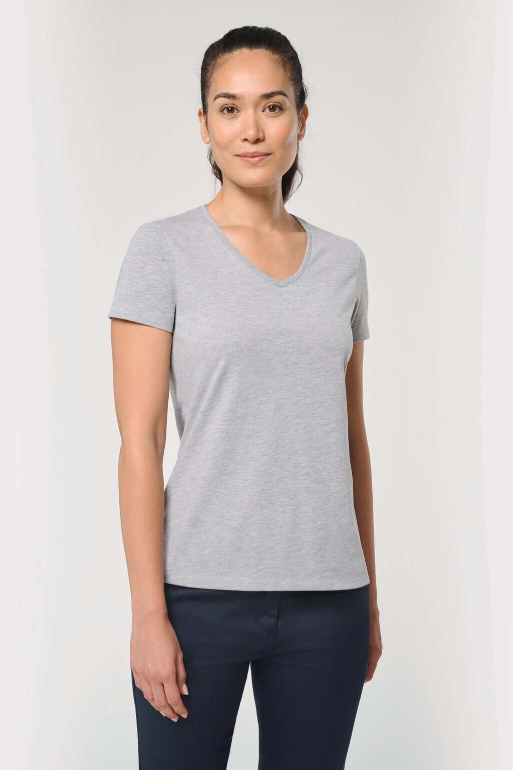 Ecologisch antibacterieel dames-T-shirt met V-hals